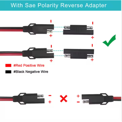 Cable de separación de energía SAE de 1 a 3 vías, adaptador SAE Y para paneles solares, cargador de baterías, distribución de energía 12V CC