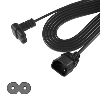 Cable de alimentación C7 a C18 en ángulo recto, cable de alimentación IEC 60320, hembra a hembra, 10A 250V, aprobado por VDE