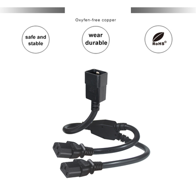 C20 a 2xC13 Y-Splitter Cord de energía 15A 250V Cobre puro