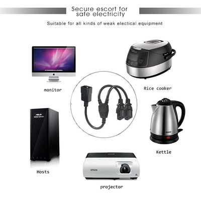 C20 a 2xC13 Y-Splitter Cord de energía 15A 250V Cobre puro