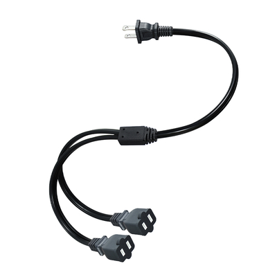 Cable de extensión de 2 clavijas NEMA 1-15P a 1-15R, 110V-250V, cobre, PVC