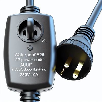 E26 resistente al agua Portador de lámparas Cordón de alimentación AU enchufe con 303 interruptor para la iluminación interior / exterior 250V 10A