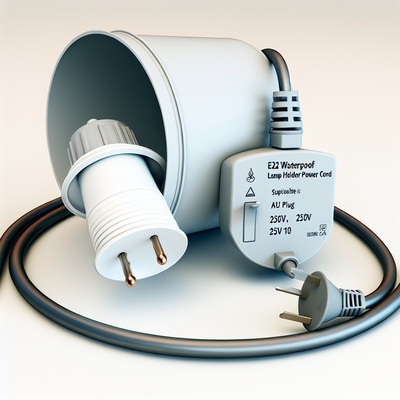 Portalámparas E26 a prueba de agua con enchufe AU y interruptor 303, 250V 10A