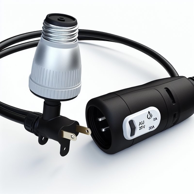 Portalámparas E26 a prueba de agua con enchufe AU y interruptor 303, 250V 10A
