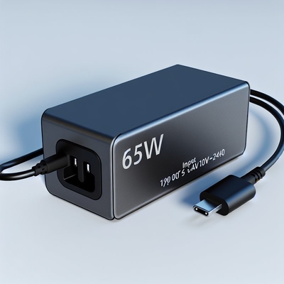 Adaptador de fuente de alimentación de escritorio de 65W con cable de carga Tipo C 100-240V