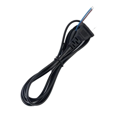 Cable de alimentación NEMA 1-15P de 2 clavijas con extremos pelados estañados 18AWG