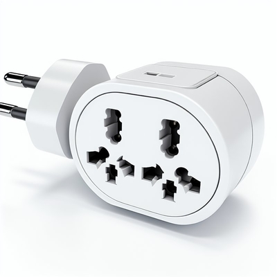 Adaptador de enchufe europeo de 3 vías, 250V 10A con 3 salidas de CA