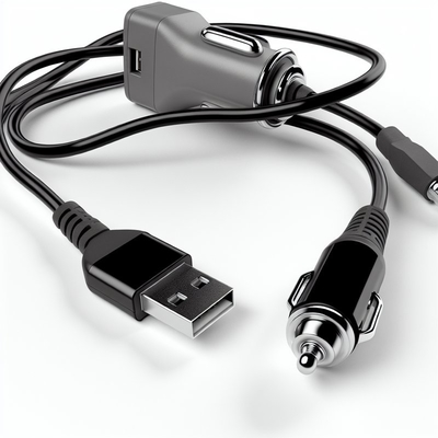 Cable de adaptador de coche USB de 5V a 12V con enchufe para encendedor de cigarrillos