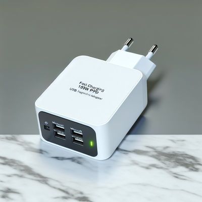 Cargador rápido USB-C PD de 100W GaN con enchufe estadounidense