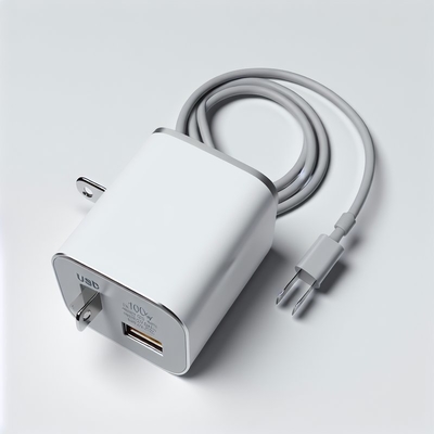 Cargador de pared GaN de 100W con doble enchufe USB-C y USB-A
