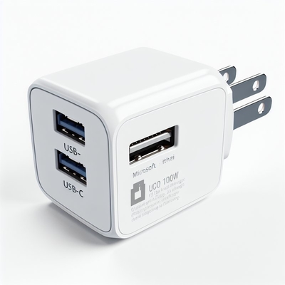 Cargador de pared GaN de 100W con doble enchufe USB-C y USB-A