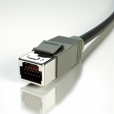 50 pines macho RJ21 ángulo derecho conector de telco cable blindado