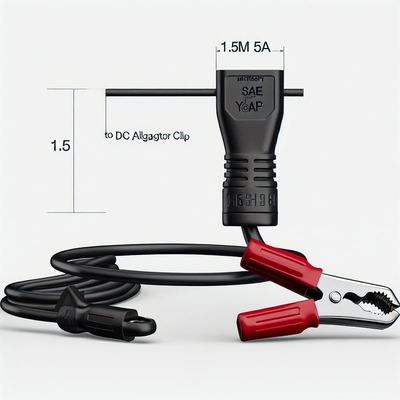 1.5m 5A Clips de cocodrilo fundido para el cable de batería DC SAE