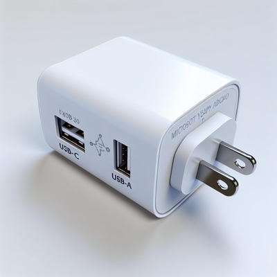 Cargador USB enchufable con puertos USB-C y USB-A 5V 3.4A