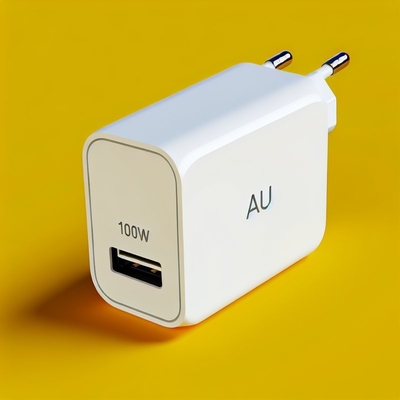 Cargador USB-C GaN de 100W con enchufe AU de 2 pines para computadoras portátiles