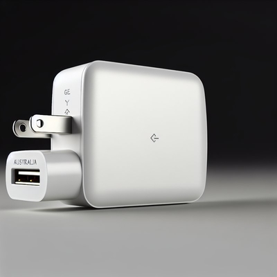 Cargador USB-C GaN de 100W con enchufe AU de 2 pines para computadoras portátiles