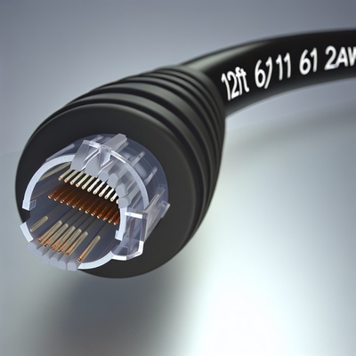 RJ11 6P4C Cable telefónico en espiral 12FT Hombre a Hombre 24AWG