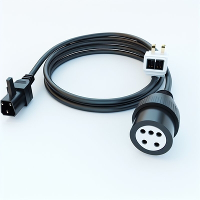 Cable de alimentación UK 3 pines a 2x IEC C13 H05VV-F 0.75mm2