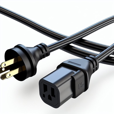 Cable de alimentación NEMA 5-15P a 5-15R, 1 pie, 2 pies, para fuente de alimentación de PC