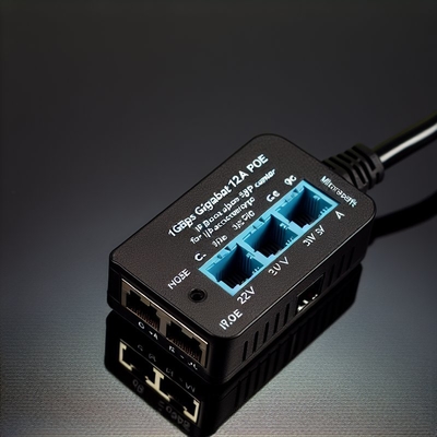 Adaptador de división PoE de 12 V Gigabit para cámaras IP IEEE 802.3af/at