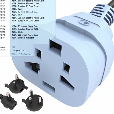 Reino Unido BS1363 Cordón de alimentación con conector C5 IEC 3A fusible 250V