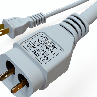 NEMA 5-15P a IEC C5 Cordón de alimentación 14AWG 250V 16A Negro
