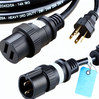 Cable de alimentación C19 a C20 de 20A para trabajo pesado, 250V, 0.8M, cable de PVC