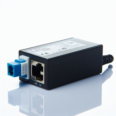 Inyector POE de 24V 1A con enchufe del Reino Unido y 2 puertos RJ45 para cámara IP