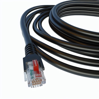 Cable telefónico RJ11 negro de 25 pies 4P4C 4P2C Cable de extensión