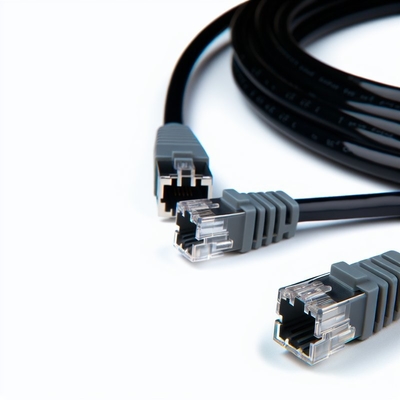 Cable telefónico RJ11 negro de 25 pies 4P4C 4P2C Cable de extensión