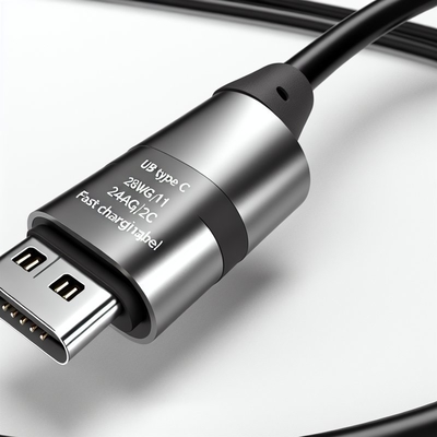 Cable retráctil USB Tipo C de carga rápida 28AWG 1P 24AWG 2C