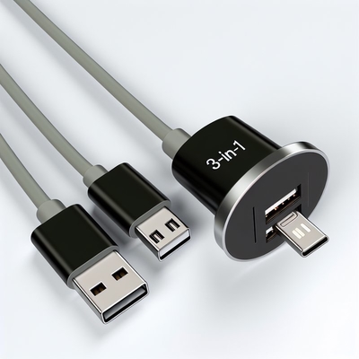 Cable USB magnético 3 en 1 trenzado de nailon Micro Tipo C 8 pines