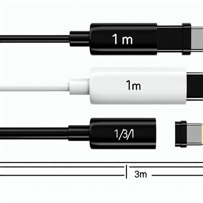 Cable de carga rápida USB A a Tipo C 1m Negro Blanco