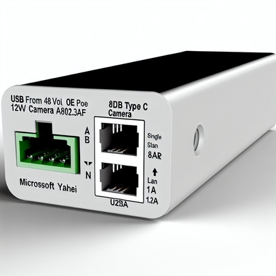 Divisor POE de 48V a 12V IEEE802.3af con RJ45 y cable DC