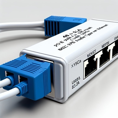 Divisor PoE de 48V a 5V 2.4A con salidas USB y RJ45 IEEE 802.3af