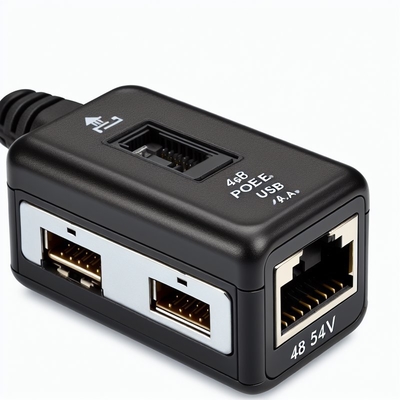 Divisor PoE de 48V a 5V 2.4A con salidas USB y RJ45 IEEE 802.3af
