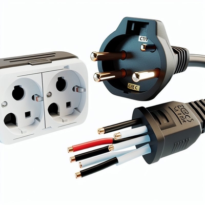 EU CEE7/7 Cordón de alimentación de 3 pines con cables despojados 220-240V