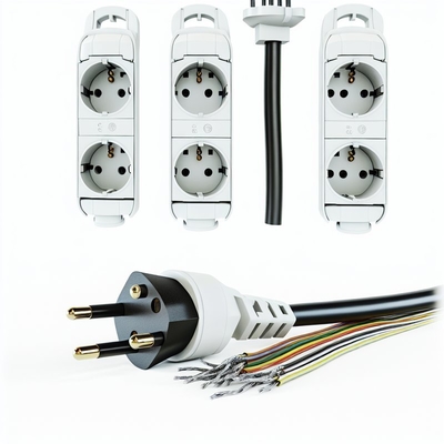 EU CEE7/7 Cordón de alimentación de 3 pines con cables despojados 220-240V