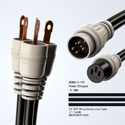 Cable de alimentación NEMA 5-15P a 5-15R 0.5m SJT 16AWG 125V 15A