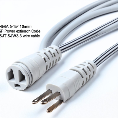 Cable de alimentación NEMA 5-15P a 5-15R 0.5m SJT 16AWG 125V 15A