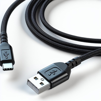 Cable USB 2.0 negro a Micro USB 1m 1.5m Carga de transferencia de datos