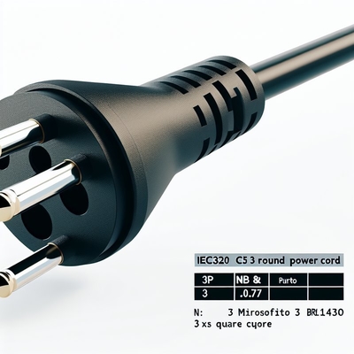 Cable de alimentación de 3 pines 3x0.75mm² IEC320 C5 NBR14136 Brasil 1.8M Negro