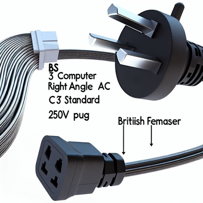 Reino Unido Conexión al cable de alimentación IEC C7 250V 10A chaqueta de PVC