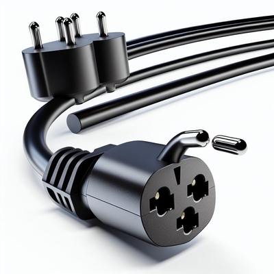 Cable de alimentación de 3 clavijas con enchufe Schuko certificado por VDE para la UE