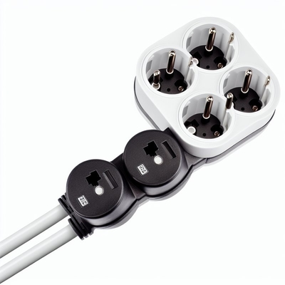 Cable de extensión de 3 pines EU de conector masculino a 2 de conector femenino 1,8 m