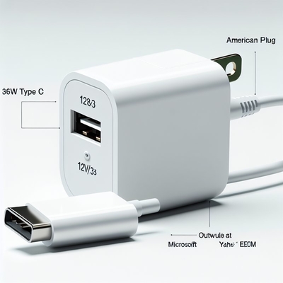 Adaptador de corriente tipo C de 12V 3A 36W USB-C con entrada global