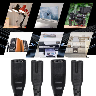 Cable de extensión de alimentación IEC C7 a C8 para TV, DVD, portátil, PS2