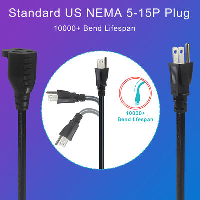 NEMA 5-15P a 3-Way 5-15R Divididor de energía SJTW 16AWG