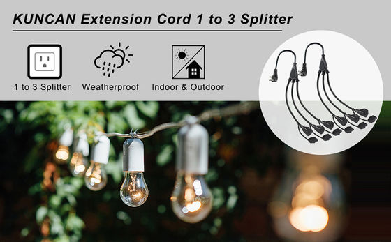 NEMA 5-15P a 3-Way 5-15R Divididor de energía SJTW 16AWG