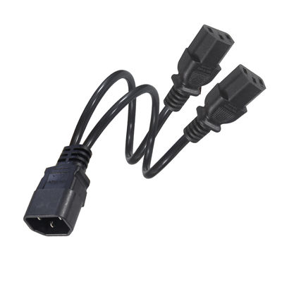 Cable divisor de corriente C14 a doble C13 16AWG 10A 250V en ángulo recto